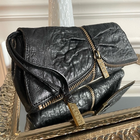 Kooba Leather Zipper Clutch Wristlet - Picture 3 of 6